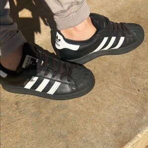 Adidas Classic Black and White Shell Toe Shoes